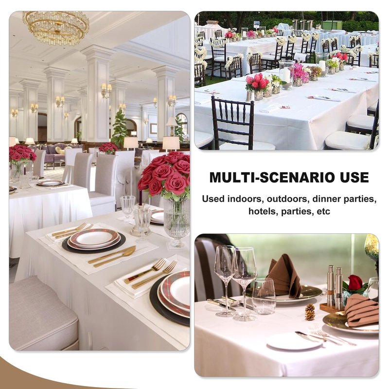 Fitable Black Tableclothes for Rectangle Tables, 6 Pack - 90 x 156 Inch - Reusable and Elegant Tablecloths, Polyester Fabric Table Covers for Wedding, Party, Banquet, Formal Events