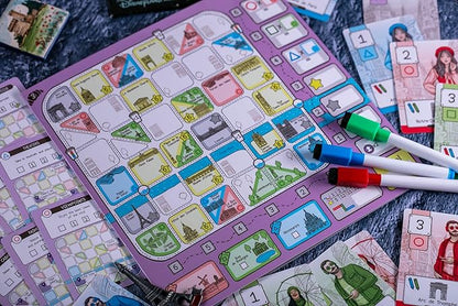 CrowD Games | En Route: A Stroll &amp Write Game | Flip and Write | Tourism | Route Building | for Adults and Families| Solo Mode Included | 1-4 Players | Ages 14 and up | Average Playtime 30 min