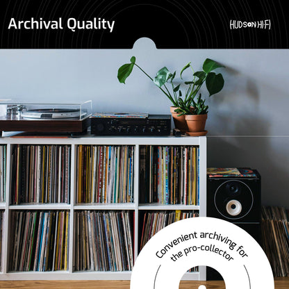 Hudson Hi-Fi Vinyl Record Outer Sleeve Covers - 250 Pack - Premium Crystal Clear Sleeves - Protect Your LP Albums from Scratches, Dirt & Dust - 3 Layers of 30µm Thick No-Acid Exterior Disc Cover