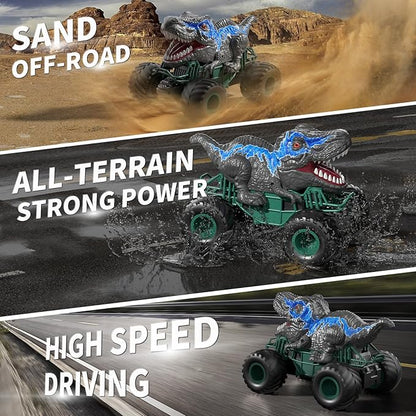 Bennol 2.4GHz Dinosaur Remote Control Cars Toys for Kids Boys 4-7 5-7 8-12 RC Dinosaur Car Toys with Light Sound Spray Indoor Outdoor Toys Gifts for 3 4 5 6 Year Old Boys RC Car Toys for Boy