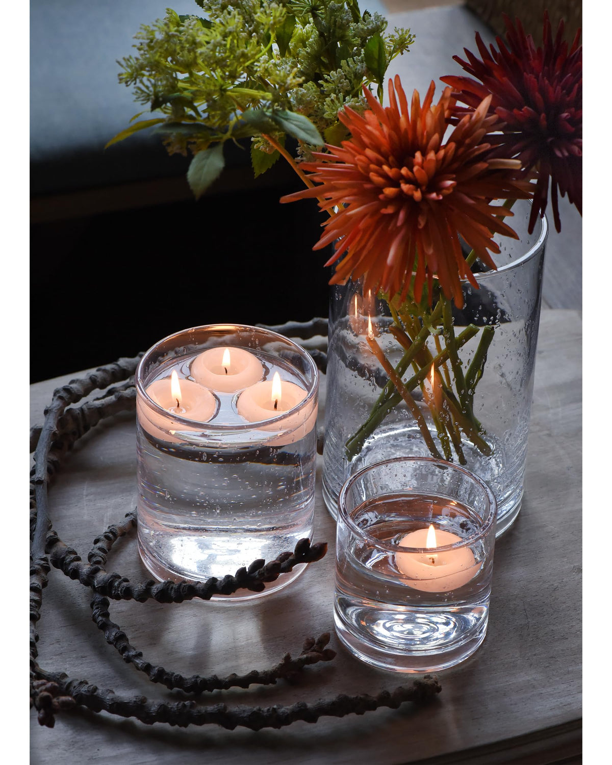 ARIAMOTION Glass Candle Holders Set, 3 Sizes 8" 5" 3.5" Height