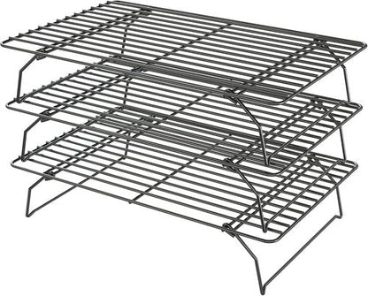 Cooling Racks - Skiennix 3-Tier Stackable Wire Baking Rack for Oven Cooking & Grilling - Dishwasher Safe, Black