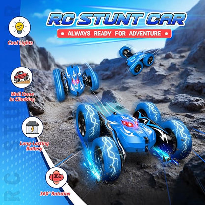 Remote Control Car 4WD 2.4GHz Fast RC Cars with Wheel Lights Toys for Age 3-12 Birthday Gifts Christmas Toys for 3-12 Year Olds Type-C Charging Rechargeable