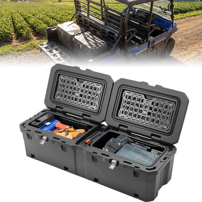 KEMIMOTO UTV Bed Storage Box 110L Compatible with Kawasaki Mule Pro FXR FXT FX DXT DX MX SX 4000, Waterproof Cargo Tool Box UTV Accessories