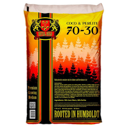 Royal Gold Coco & Perlite 70-30 Premium Soilless Growing Medium, 1.76 Cubic Foot - Ready to Use, High Porosity Container Mix for Indoor and Greenhouse Applications