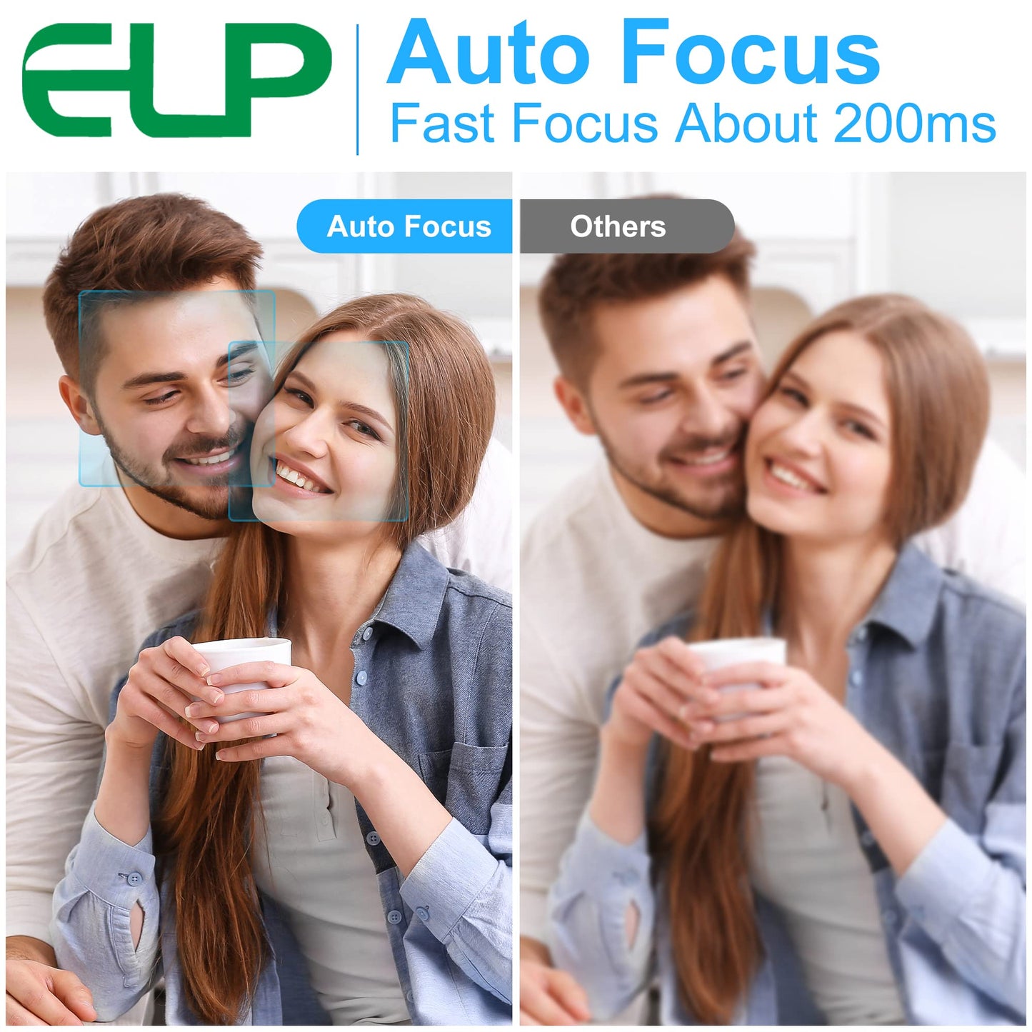 ELP 48MP Fast Autofocus USB Camera Module with 70degree No Distortion Lens for Computer Mini UVC USB2.0 Industrial Webcam Board 8000 * 6000 USB with Camera for Laptop PC Raspberry pi Jetson Nano