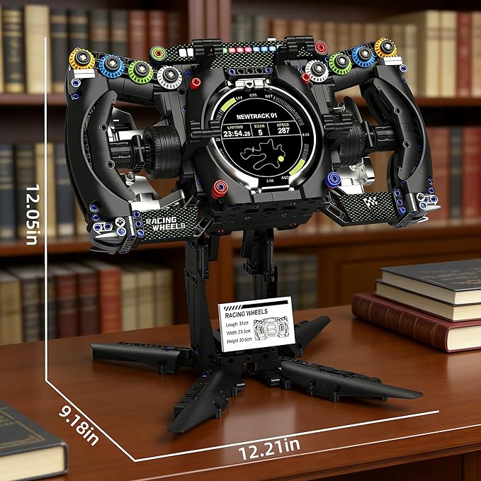 Racing Simulator Steering Wheel Building SetFormula Racing Steering Wheel Toy with Display Stand &amp 360 ° RotatingCompatible with lego Car KitHome Office Decor Gift for Racing Lovers &amp Adult