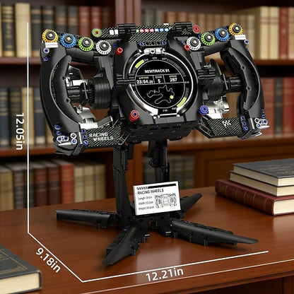 Racing Simulator Steering Wheel Building SetFormula Racing Steering Wheel Toy with Display Stand &amp 360 ° RotatingCompatible with lego Car KitHome Office Decor Gift for Racing Lovers &amp Adult