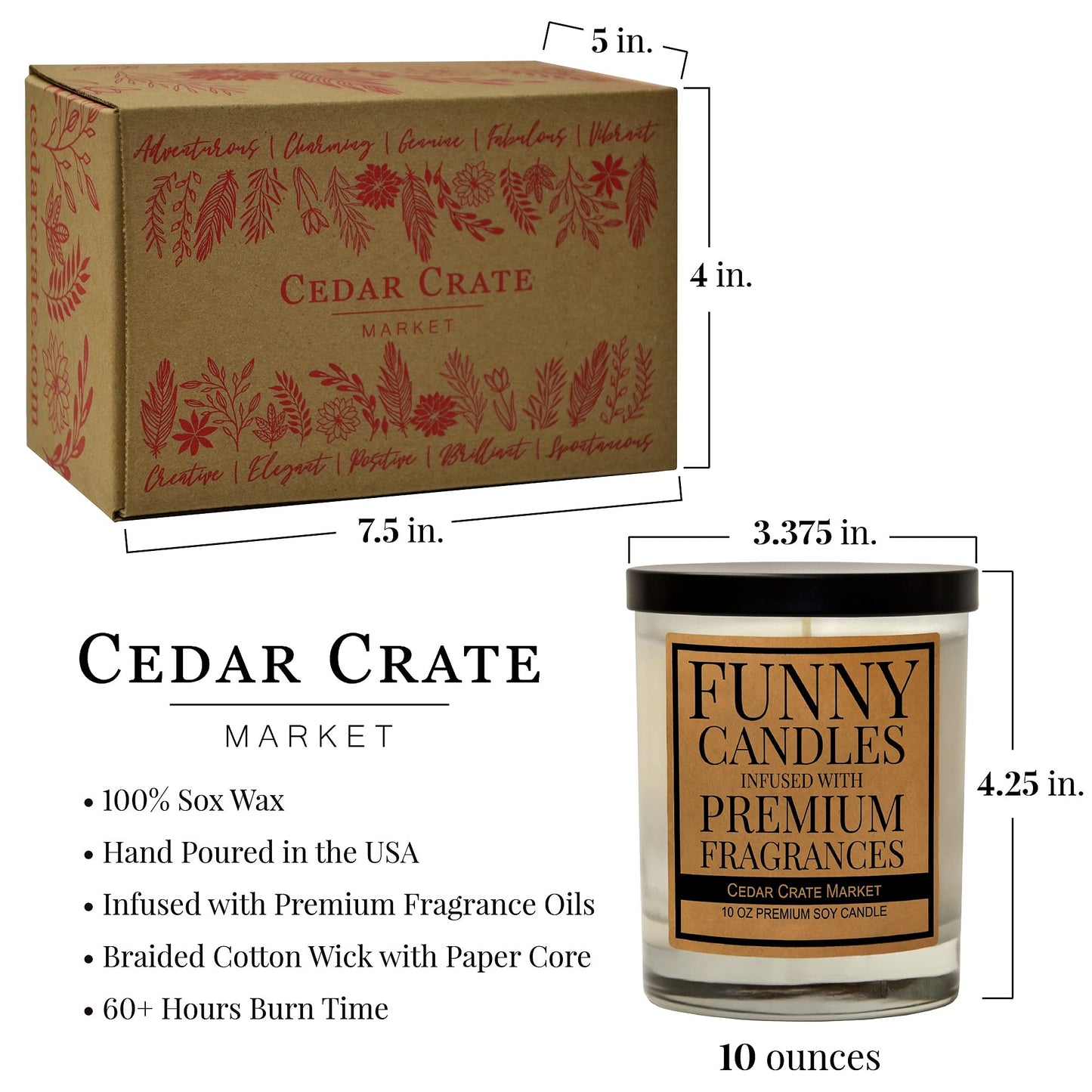 Cedar Crate Market - Happy Birthday Candle - Vanilla Buttercream Birthday Cake Scented Soy Wax Candle with Sprinkles for Home, Happy Birthday Gifts for Women, Best Friends Women Gift - Made in the USA