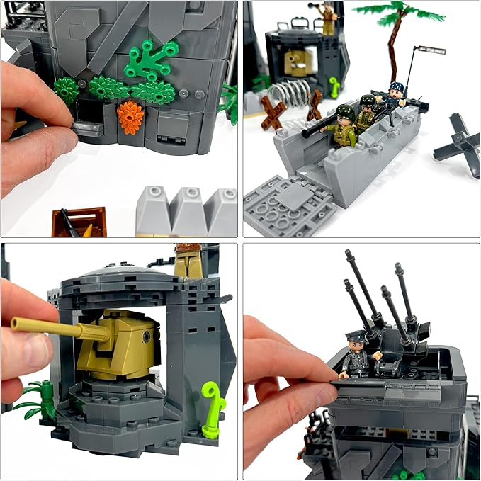 General Jim's Military Brick Building Set - German Atlantic Wall Normandy Beach D-Day Building Blocks Model Great Gift for History Enthusiast Teens and Adults
