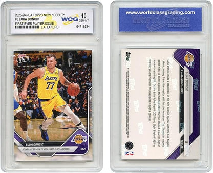 2025-26 NBA Topps Now Debut Luka DONCIC Los Angeles Lakers 1st Player Issue Card #5 - Graded GEM Mint 10