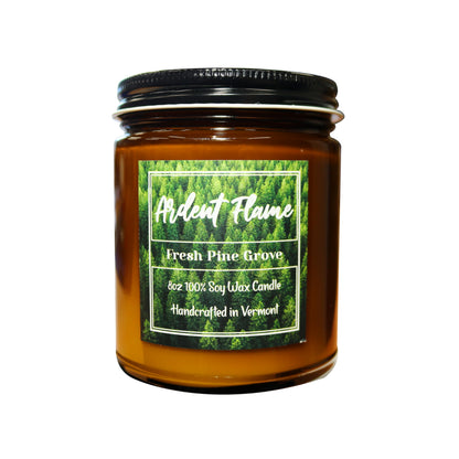 Ardent Flame Candles | Fresh Pine Grove | 100% Natural Soy Wax Candle for Home Decor | Highly Scented | Premium Fragrance | Handmade in Vermont, USA | 8 oz | Long Lasting | Gift for Women and Men