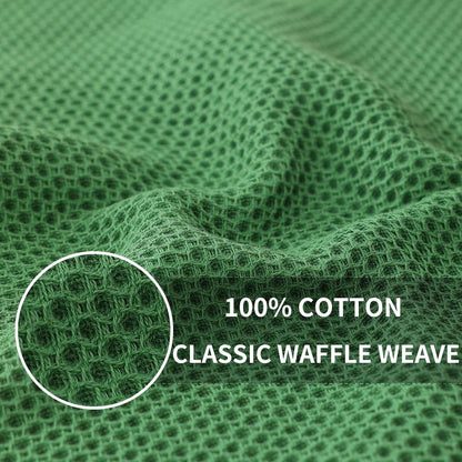 Homaxy 100% Cotton Waffle Weave Kitchen Dish Cloths, Ultra Soft Absorbent Quick Drying Dish Towels, 12 x 12 Inches, 6-Pack, Grass Green