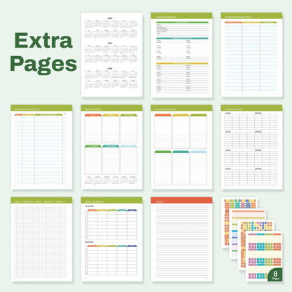 SUNEE Deluxe Teacher Planner 2026-2027, Lesson Planner Book with 7 Periods Jul 2026 - Jun 2027, 8.5" x 11" Weekly and Monthly Organizers with Colorful Tabs, Planning Stickers,120gms Paper, Full Leaf