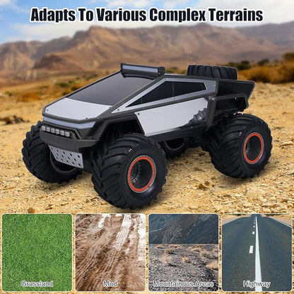 RC Cybertruck Remote Control Car 1:12 Scale RC Cars for Adults 2.4GHz All Terrain Off Road RC Pickup Truck with Lights and Music Christmas Birthday Gift