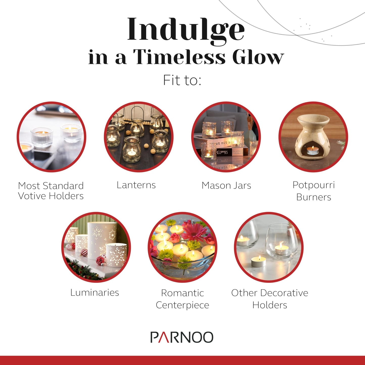 Tealight Candles in Metal Cups - Clean White Unscented with 8 Hour Long-Burning Time, Bulk Votives for Romantic Dinners, Weddings, Spas & Hotels by PARNOO (75 Count, Classic)