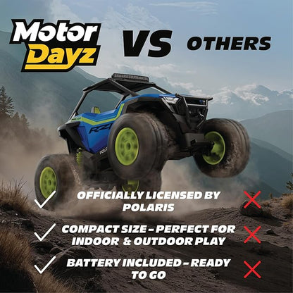 Polaris RZR Remote Control UTV – 1:14 Scale 2WD RC Car Officially Licensed Polaris RZR Full-Function 2.4GHz Radio Control USB Rechargeable Ready to Run Blue