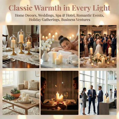 6 Pcs Individually Wrapped Pillar Candles Bulk, 2x3 2x6 2x8 Inch, Unscented Dripless Smokeless, Hurricane Candles for Wedding Party, Spa, Home Decor (6 Ivory Pointed-tip, 2 x 3/6/8 Inch)