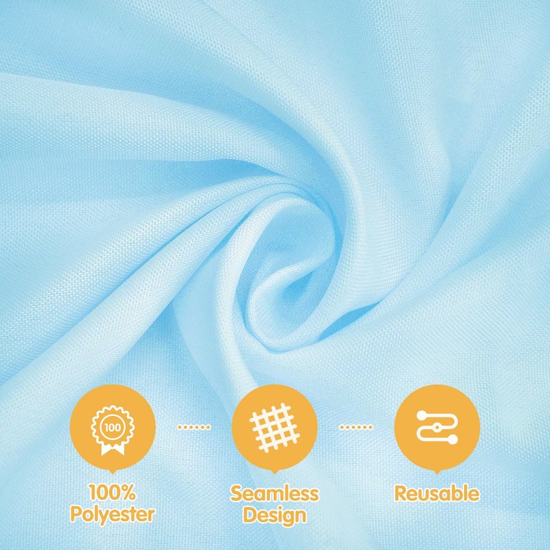 BRILLMAX 6 Pack Light Blue Tablecloths 90 x 156 Inch for 8ft Rectangle Tables - 150 GSM Polyester Fabric, Floor Length Drop, Water, Stain & Wrinkle Resistant Cloth Cover for Wedding Reception Banquet