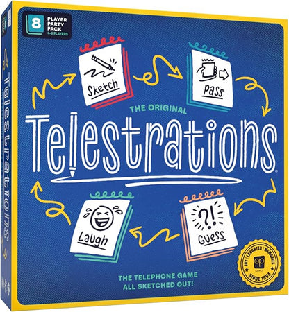 Telestrations 8 Player 2nd Edition Board Game Award Winning Hilarious and Unpredictable Must Have Party Game with a New Look Sketch What Your Read Then Guess What You Saw 4-8 Players Ages 10+