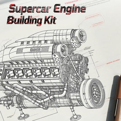 Reobrix V12 Engine Building Kit for Adults 65° V-Angle Supercar Engine Model with Motor Precision Mechanical Model Engines Kit for Display &amp Collection STEM Gift for Car Enthusiasts