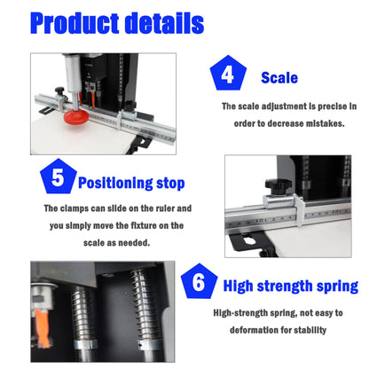 TECHTONGDA Electric Hinge Drilling Machine Portable Puncher Hand Held Drill Equipment Woodworking Hole Depth 0-40mm 48-6