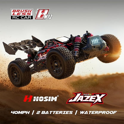 Hosim Brushless RC Buggy for Adults and Kids 60KM/H 1/14 Electric High Speed All Terrain Remote Control Car Hobby RC Trucks 4x4 Off Road RC Car Waterproof RC Vehicle for Snow/Sand/Beach Age 8+