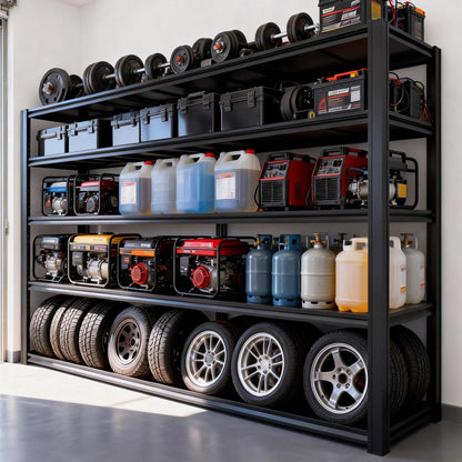 KLRFUA 5-Tier Garage Shelving Unit | Adjustable Garage Shelves, Storage Racks, 3,600-Pound Capacity, Dimensions: 84H x 61.88W x 23.88D, Metal Store Shelving, for Garage Storage (5T-84H*61.88W*23.88D)