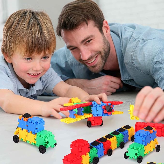 Snapid Building Bricks 400 Pcs Connecting Toy - Strong Durable Colorful Block Set w Storage Interlinking Construction Blocks for Kids - STEM Development Creativity and Educational Children Toys 4+