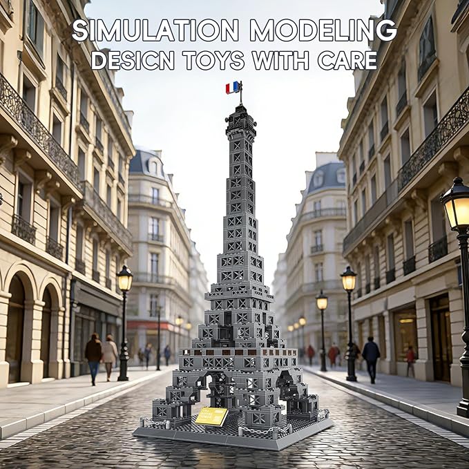 Eiffel Tower Building Set 976 Pieces Paris Architecture Model Kit with French Flag &amp Nameplate Romantic France Landmark Souvenir Gift 3D Construction Puzzle for Adults &amp Teens