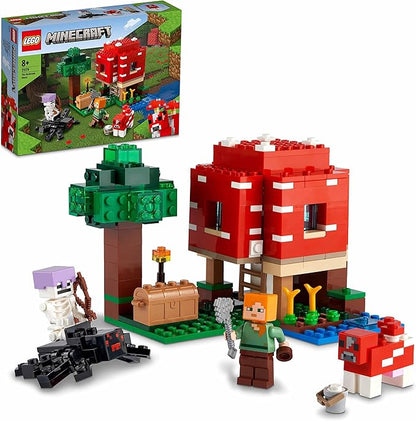 Lego 21179 Minecraft The Mushroom House Building Toy Set for Children from 8 Years Old Gift Idea with Figures