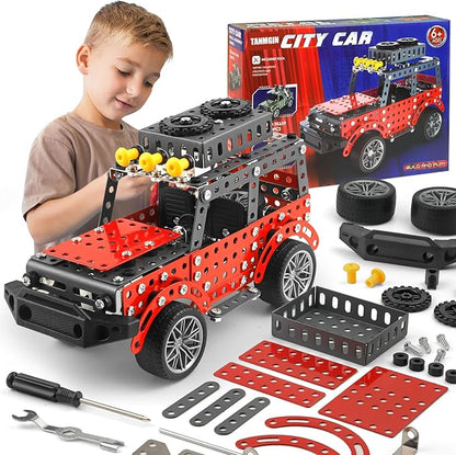 288PCS Metal Model Car Kits Erector Set Building Set for Kids Aged 8 and Up 4x4 and Off-Road Vehicle Model Car Kits Toy Playset Birthday Gift for Boys 8-12 13 14+ Years Old SUV Truck for Adults