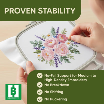 HBI Cut Away Embroidery Stabilizer Roll 12" x 50 Yards – Cut Away Stabilizer for Machine Embroidery, Embroidery Stabilizer, Stabilizer for Embroidery Machines, 2.5 oz Embroidery Backing