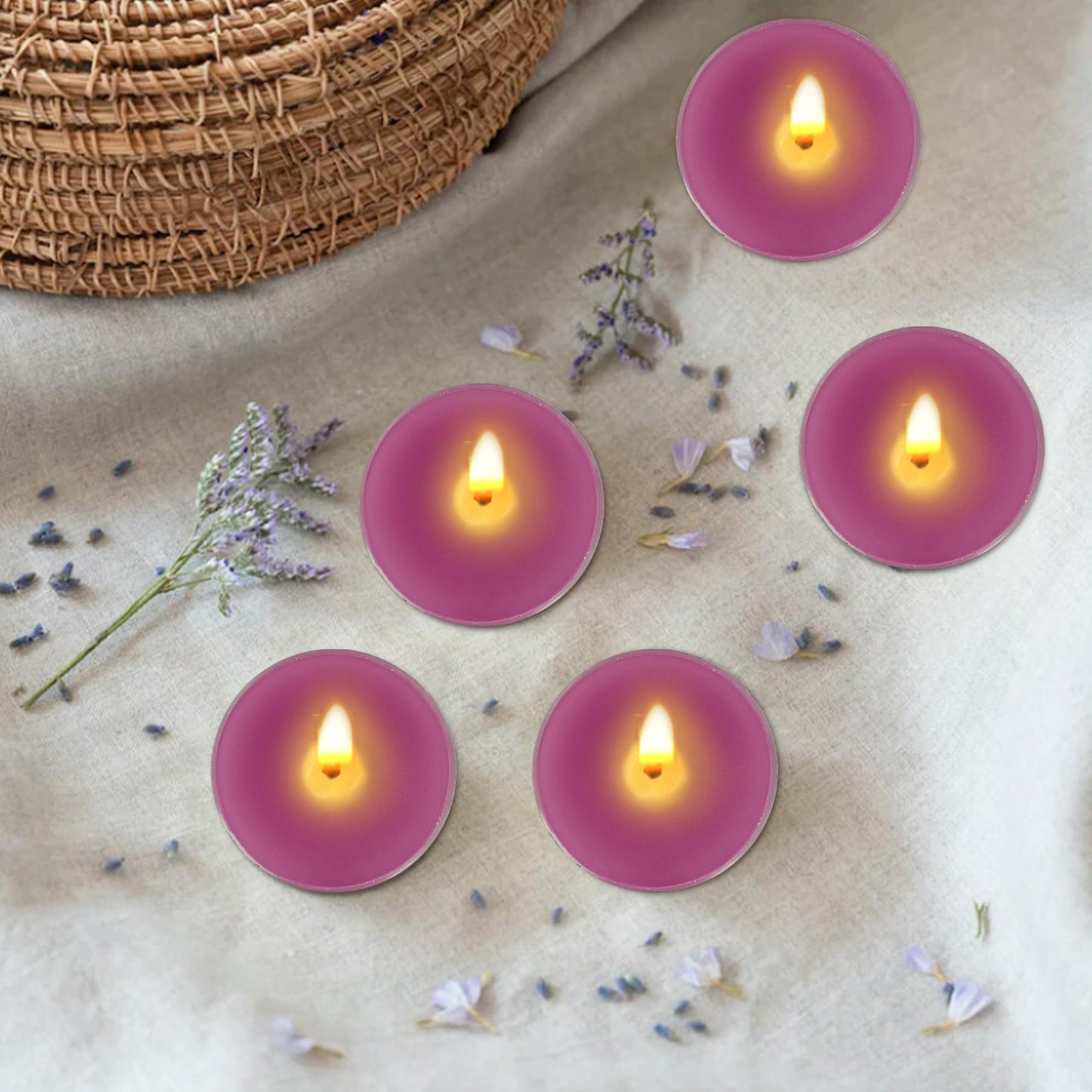 Lavender Scented Tealight Candles - Natural Soy Wax Candles with Essential Oils, Home Decor and Aromatherapy, Perfect for Home Use and Gifting
