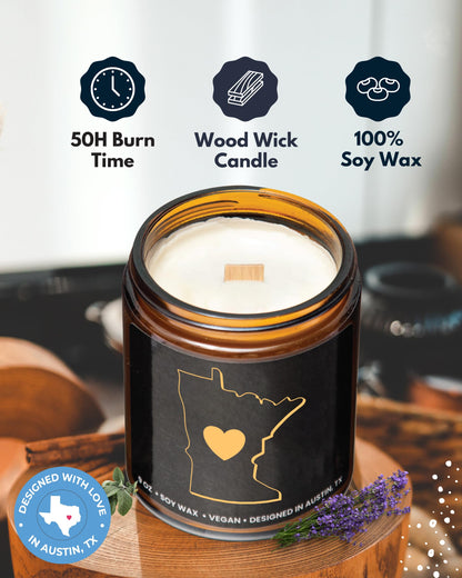 Minnesota Candle, Thoughtful Minnesota Themed Souvenirs & Gifts for Men and Women, Unique State Gifts, Best Sentimental Gift for Moving Away, Ideal for Birthday, Christmas, Graduation, Gift Ready
