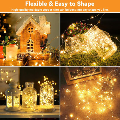 Twinkle Fairy Lights - 33ft 100 LED Waterproof String Lights with Remote & Timer | Warm White for Bedroom, Party & Christmas Decor