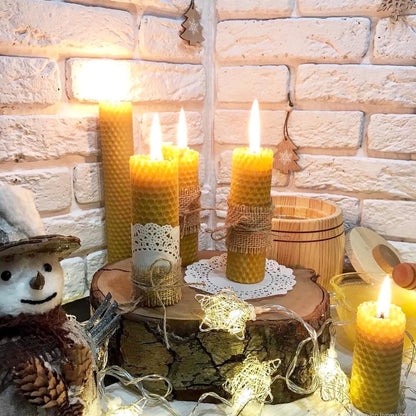 Oungy 24pcs Beeswax for Candle Making DIY Candle Making Kit Beeswax Sheets Include Cotton Wick, 8x8 inch