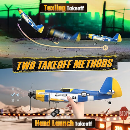 BEZGAR HQ089 RC Plane Drones for Kids 6-axis Gyro Remote Control Airplane RC Helicopter Easy Control for Beginners Toys with Colorful LED Navigation Lights