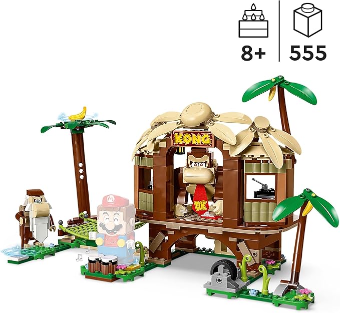 LEGO 71424 Super Mario Donkey Kong Hut Expansion Set Construction Toy with 2 Characters Combine with Starter Pack for Kids Boys and Girls Ages 8 and Above