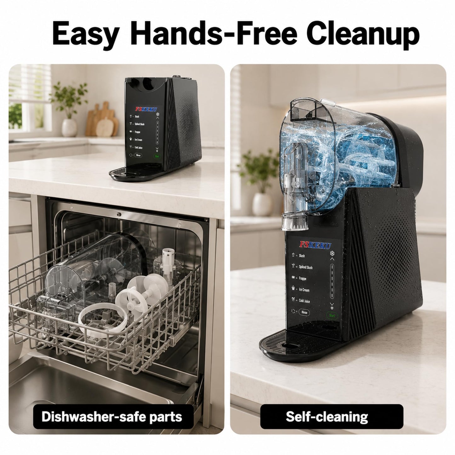 85oz Slushy Maker Machine for Home, Slushie Machines No Ice Needed Countertop with 5 Presets, Auto-Clean, Frozen Margaritas, Cocktails, Frappés, Smoothies, Milkshakes Summer Parties Gifts