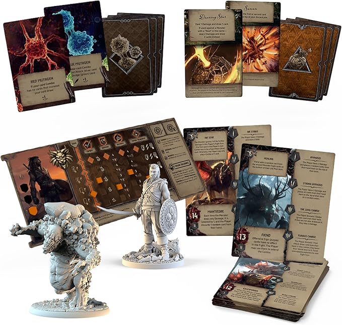 The Witcher Old World Monster Trail Board Game Expansion - New Manticore School Witcher! Fantasy Adventure Strategy Game for Adults Ages 14+ 1-5 Players 90-150 Min Playtime Made by Go On Board