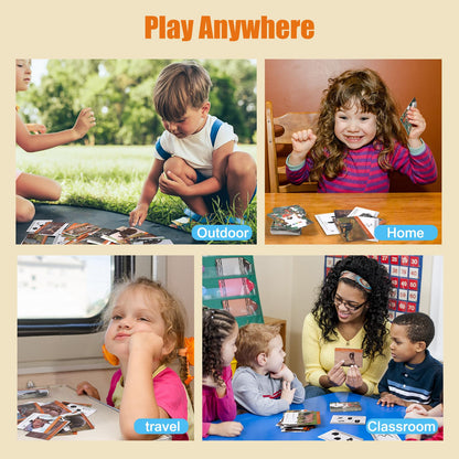 MEROCO Safari Animal Tracks Cards Game,Animal Flash Cards,Animal Tracks Matching Game,Kids Science Learning Educational Toys Homeschool Preschool Autism Learning Materials