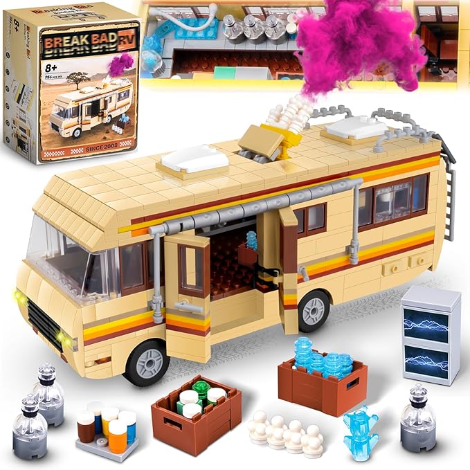 Camper for Break Bad Rv Building Set Creative Camper Van Building Blocks Merchandise DIY Technic Building Set Toy Building Bricks Kit for Ages 8-14(986 Pieces)