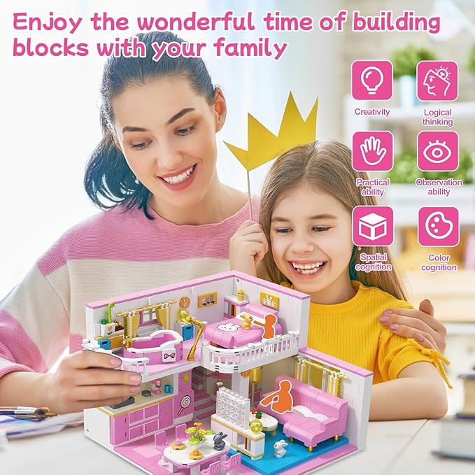 Friends House Building Block Set Pets Collection Small Brick Model Set Creative Mini Toy Building Sets Children’s Day Birthday for Teens Kids Boys Girls 8+ 1096 PCS