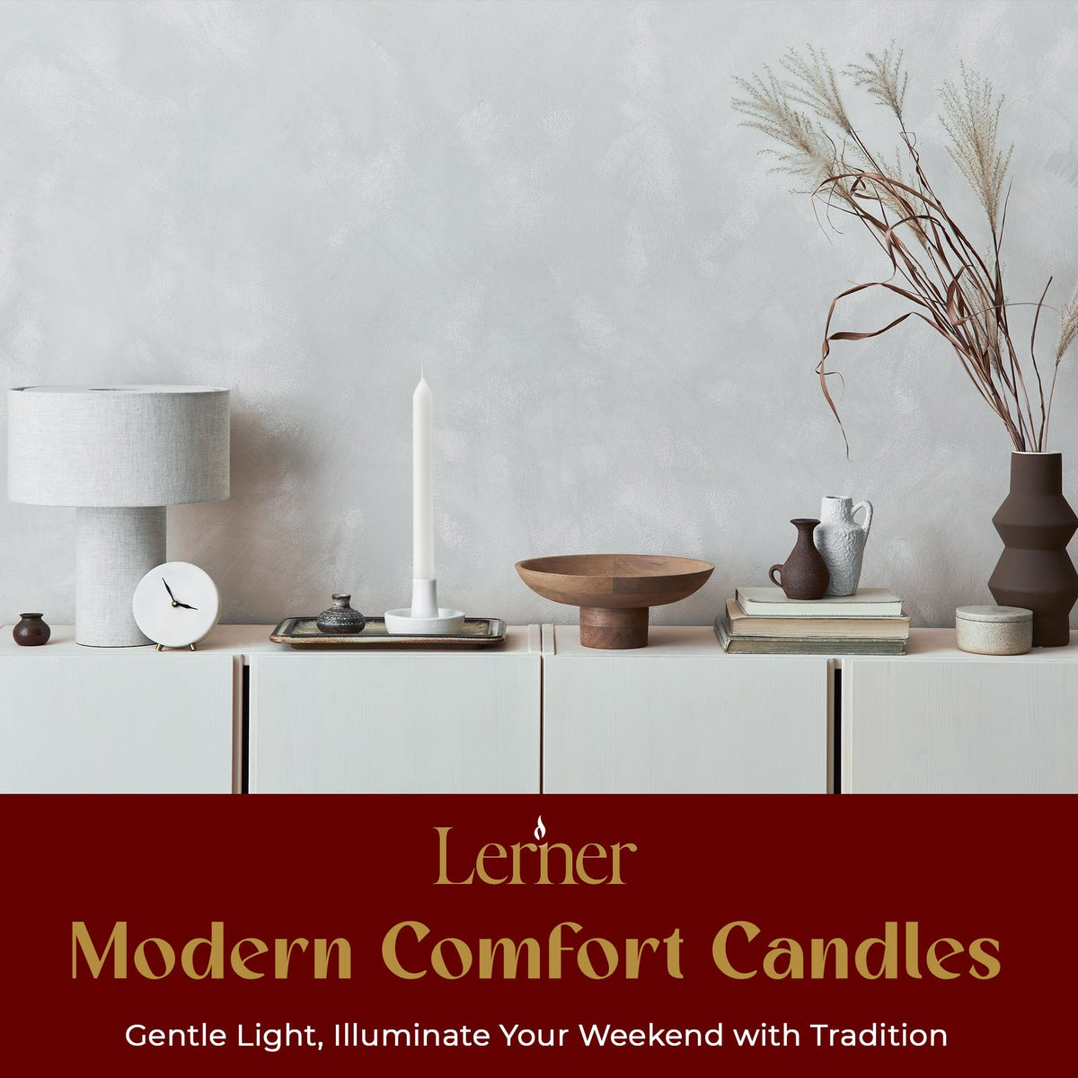 Lerner White Household Candlesticks, Pack of 72 | 3-Hour Burning Time | 4 Inch Tall Dinner Candles | 100% Dripless | Shabbat Candles | Candlesticks for Holidays, Churches, Décor, Emergencies