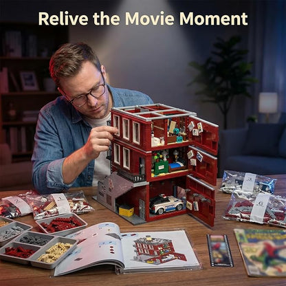 Spider Final vs. Building Set for Adults - MOC Heroes Peter &amp Friends' Apartment House Modular Building with Police Car Deli Grocery for Architecture Collectors Movie Fans Gift (3559 Pcs)