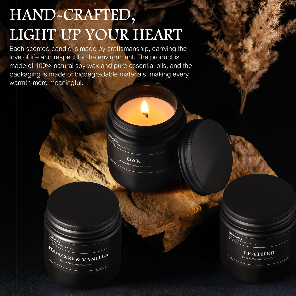 9 Pack Scented Candles Set Gifts for Men, Aromatherapy Candle Set with Scents （Tobacco & Vanilla/Apple Cinnamon/Amber）- Gift for Dad, Boyfriend, Birthday, Father’s Day, Anniversary