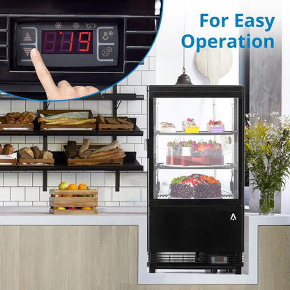 GarveeHome Commercial Beverage Display Refrigerator Upright Glass Door Freezer Cooler with LED Lighting, Adjustable Shelves, Merchandiser Fridge for Restaurant Bar Office Kitchen Store Food Storage