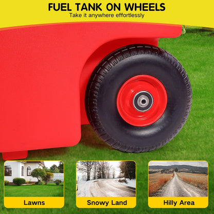 Automatic Fuel Transfer Pump with 32 Gallon Portable Fuel Caddy Tank, Auto-Stop Sensor Nozzle, AA Battery/12V DC 2 Power Modes, Tank Adapters, for Gasoline Diesel Fuel DEF Urea