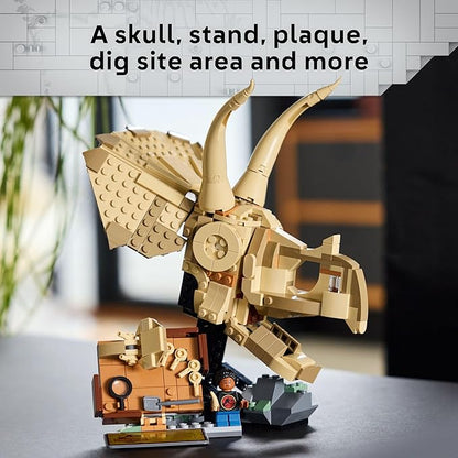 LEGO Jurassic World Dinosaur Fossils Triceratops Skull Toy - Dinosaur Toy Fossil Building Set for Kids Boys and Girls Ages 9+ - Model Display Kit - Gift Idea for Birthdays - 76969